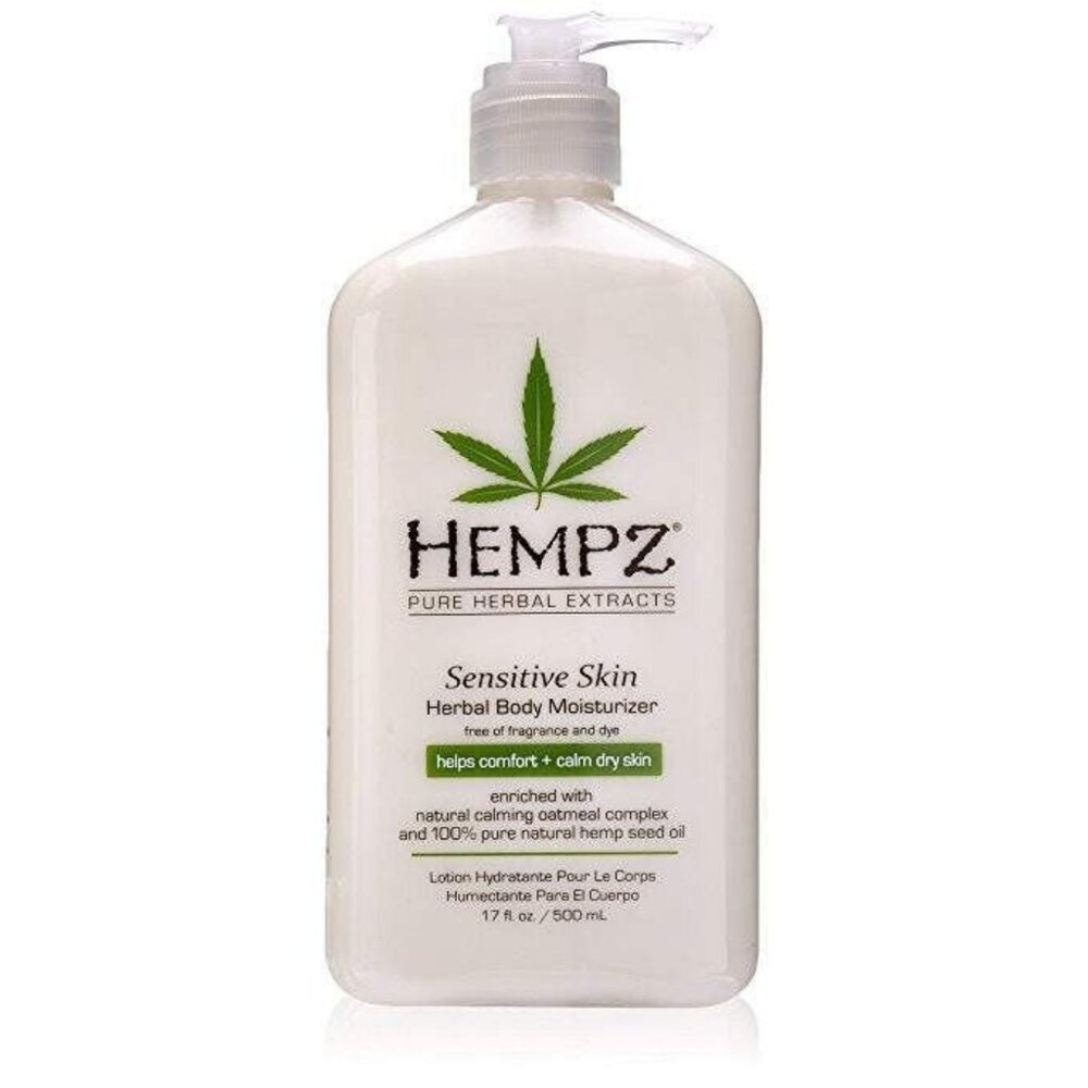 Hempz Sensitive Skin Herbal Body Moisturizer, Off White 17 oz